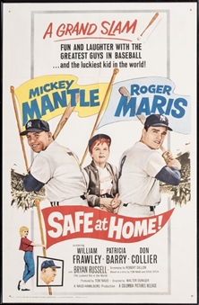 1962 Mickey Mantle and Roger Maris "Safe At Home" Framed Movie Poster
